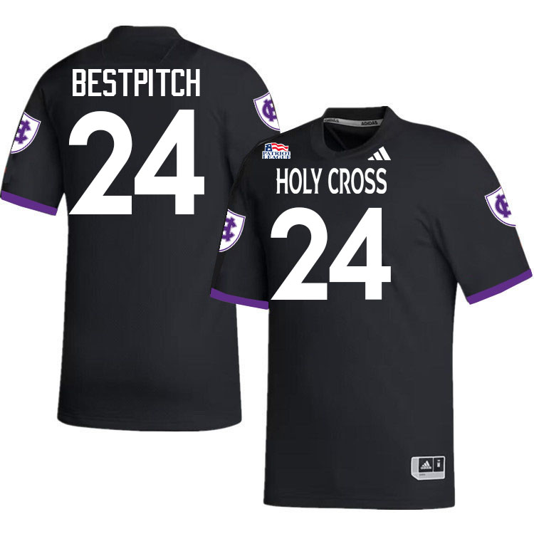 Holy Cross Crusaders #24 Tommy Bestpitch College Football Jerseys,Uniforms-Black